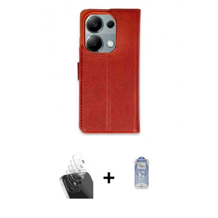 MARSİLYAN™- Redmi Note 13 Pro 4G Kılıf Siluet Işık Serisi - Siyah Joko Magic 5D Cam + Kamera Lens Koruma Cam - SF