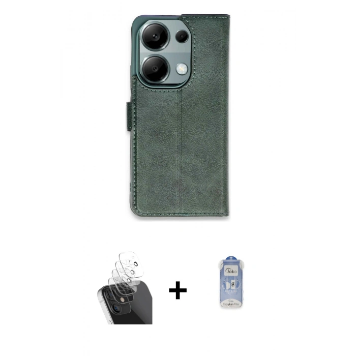 MARSİLYAN™- Redmi Note 13 Pro 4G Kılıf Siluet Işık Serisi - Siyah Joko Magic 5D Cam + Kamera Lens Koruma Cam - SF