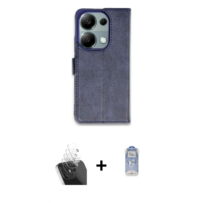 MARSİLYAN™- Redmi Note 13 Pro 4G Kılıf Siluet Işık Serisi - Siyah Joko Magic 5D Cam + Kamera Lens Koruma Cam - SF