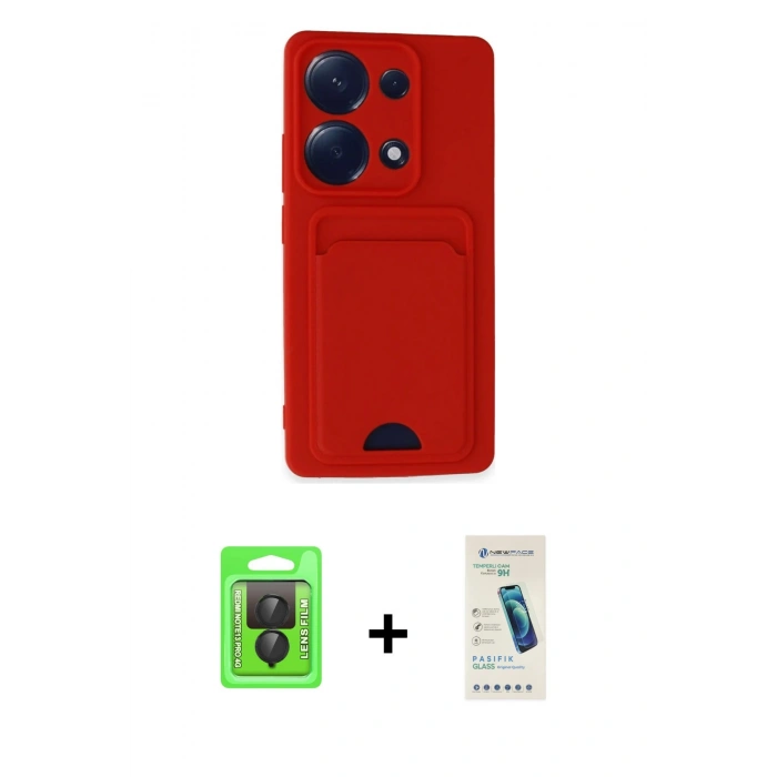 MARSİLYAN™- Redmi Note 13 Pro 4G Kılıf Vadi Çizgi Prime - Şeffaf Pasifik Cam Ekran Koruyucu + Raze Metal Kamera Lens - SH
