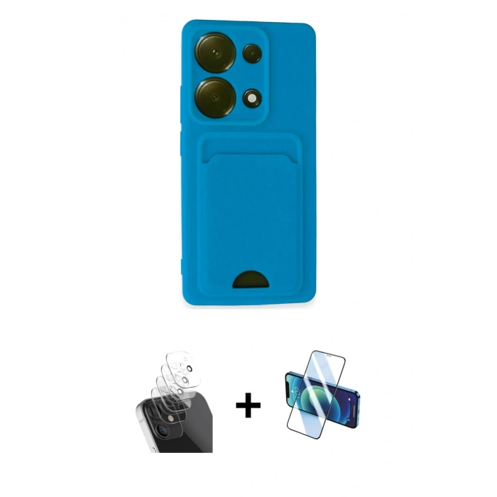 MARSİLYAN™- Redmi Note 13 Pro 4G Kılıf Vadi Çizgi Prime - Siyah 3D Antistatik Cam Ekran Koruyucu + Şeffaf Kamera Lens Koruma Cam
