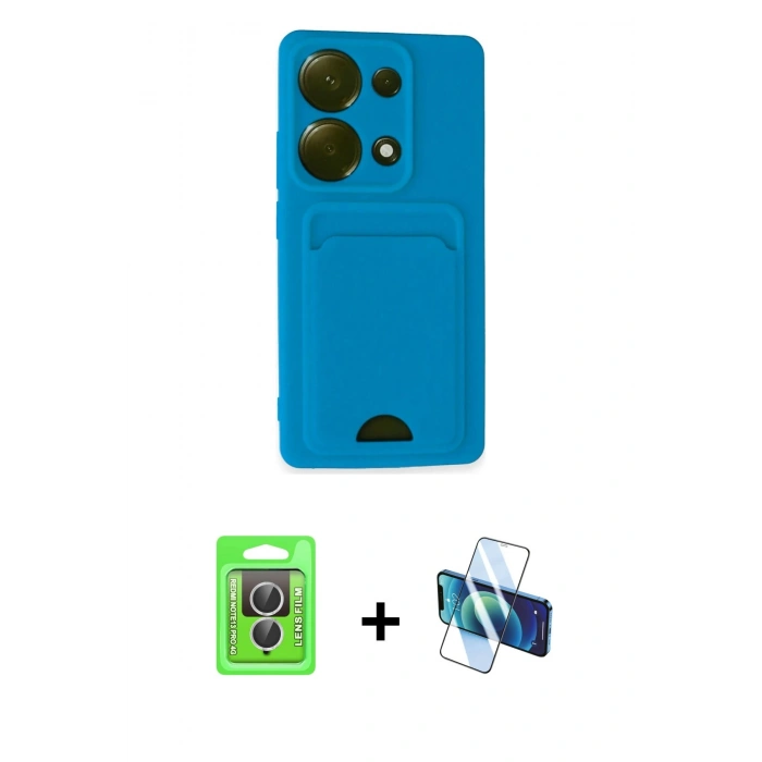 MARSİLYAN™- Redmi Note 13 Pro 4G Kılıf Vadi Çizgi Prime - Siyah 3D Antistatik Seramik Nano Ekran Koruyucu + Raze Metal Kamera Lens - GS