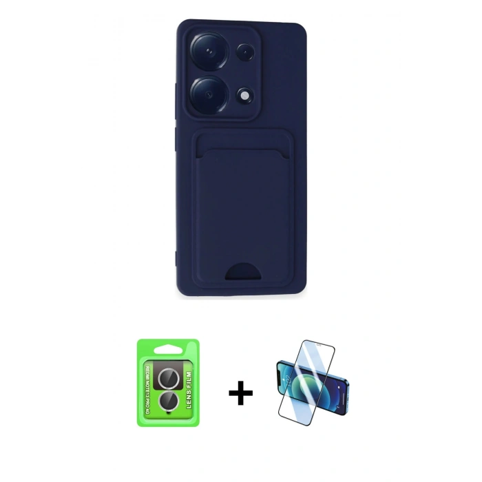 MARSİLYAN™- Redmi Note 13 Pro 4G Kılıf Vadi Çizgi Prime - Siyah 3D Antistatik Seramik Nano Ekran Koruyucu + Raze Metal Kamera Lens - GS