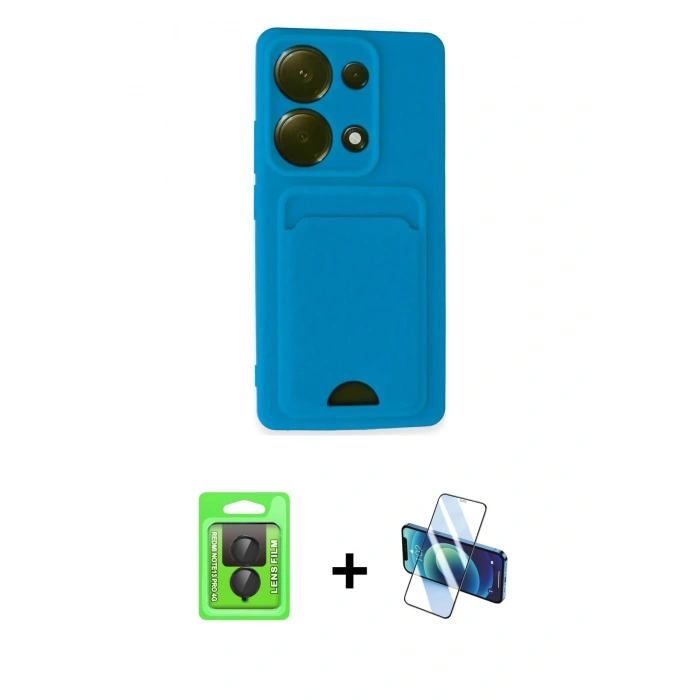 MARSİLYAN™- Redmi Note 13 Pro 4G Kılıf Vadi Çizgi Prime - Siyah 3D Antistatik Seramik Nano Ekran Koruyucu + Raze Metal Kamera Lens - SH