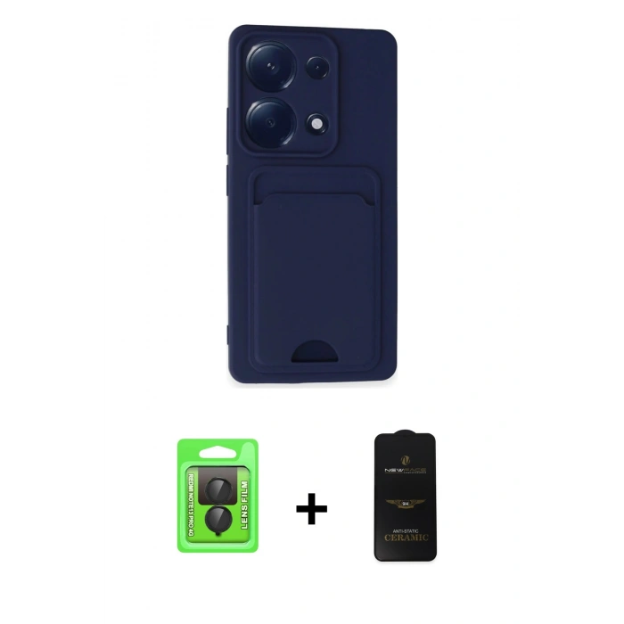 MARSİLYAN™- Redmi Note 13 Pro 4G Kılıf Vadi Çizgi Prime - Siyah 6D Antistatik Mat Seramik Hayalet Nano Ekran Koruyucu + Raze Metal Kamera Lens - SH