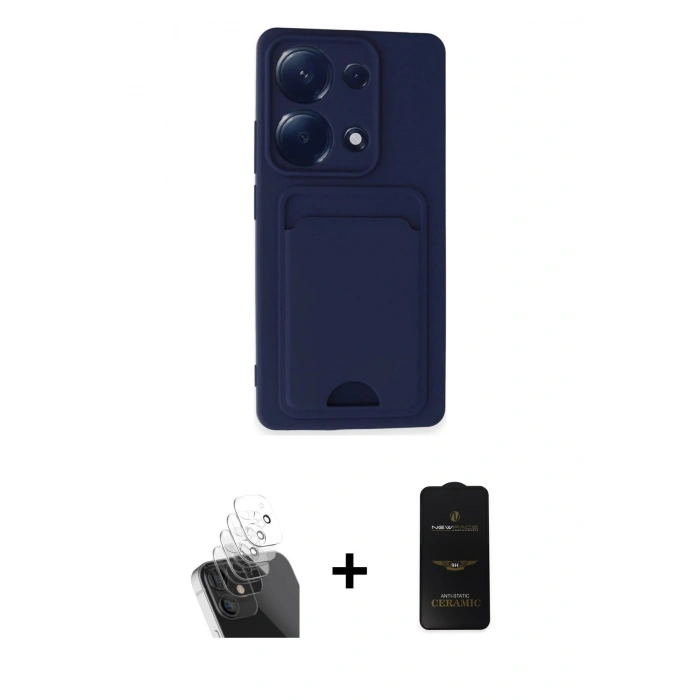 MARSİLYAN™- Redmi Note 13 Pro 4G Kılıf Vadi Çizgi Prime - Siyah 6D Antistatik Mat Seramik Hayalet Nano Ekran Koruyucu + Kamera Lens Koruma Cam - SF