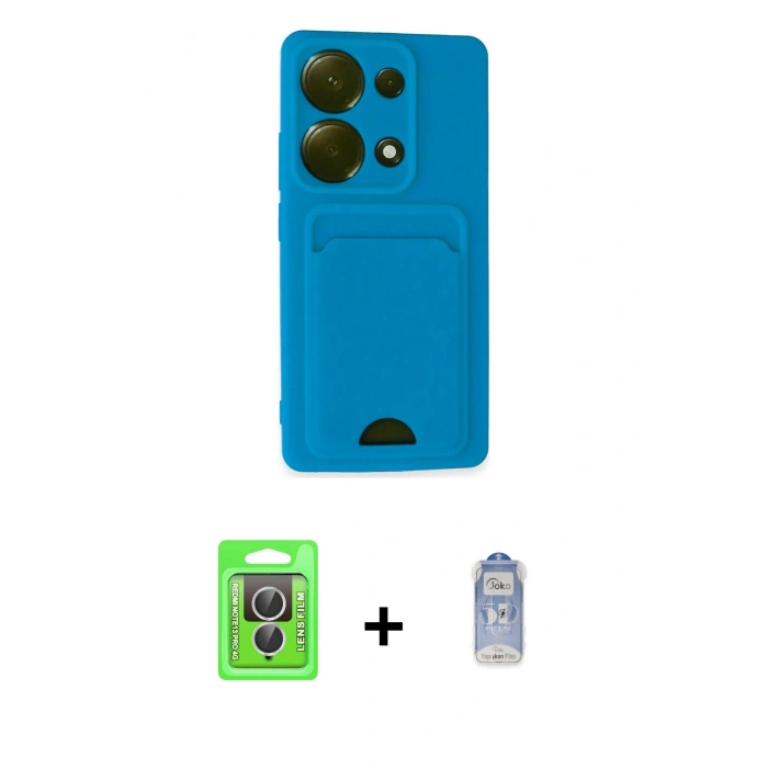 MARSİLYAN™- Redmi Note 13 Pro 4G Kılıf Vadi Çizgi Prime - Siyah Joko Magic 5D Cam + Raze Metal Kamera Lens - GS