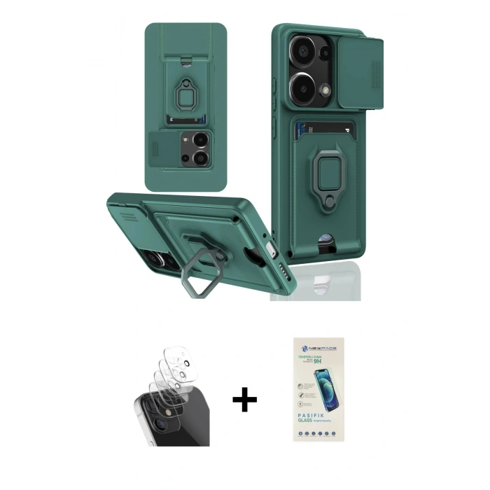 MARSİLYAN™- Redmi Note 13 Pro 4G Kılıf Vadi Form Prime - Şeffaf Pasifik Cam Ekran Koruyucu + Kamera Lens Koruma Cam - SF
