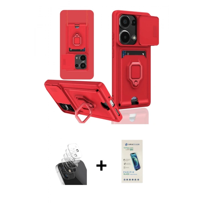 MARSİLYAN™- Redmi Note 13 Pro 4G Kılıf Vadi Form Prime - Şeffaf Pasifik Cam Ekran Koruyucu + Kamera Lens Koruma Cam - SF