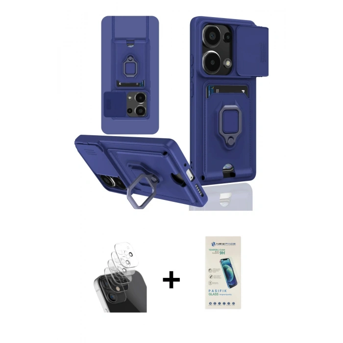 MARSİLYAN™- Redmi Note 13 Pro 4G Kılıf Vadi Form Prime - Şeffaf Pasifik Cam Ekran Koruyucu + Kamera Lens Koruma Cam - SF