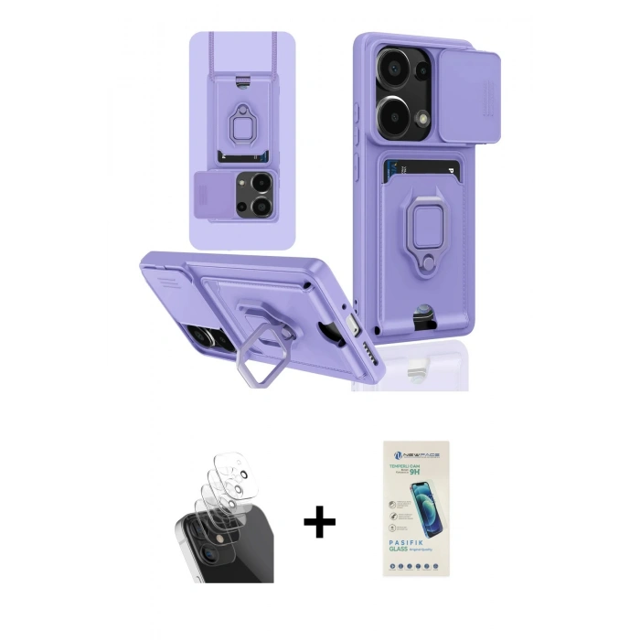 MARSİLYAN™- Redmi Note 13 Pro 4G Kılıf Vadi Form Prime - Şeffaf Pasifik Cam Ekran Koruyucu + Kamera Lens Koruma Cam - SF