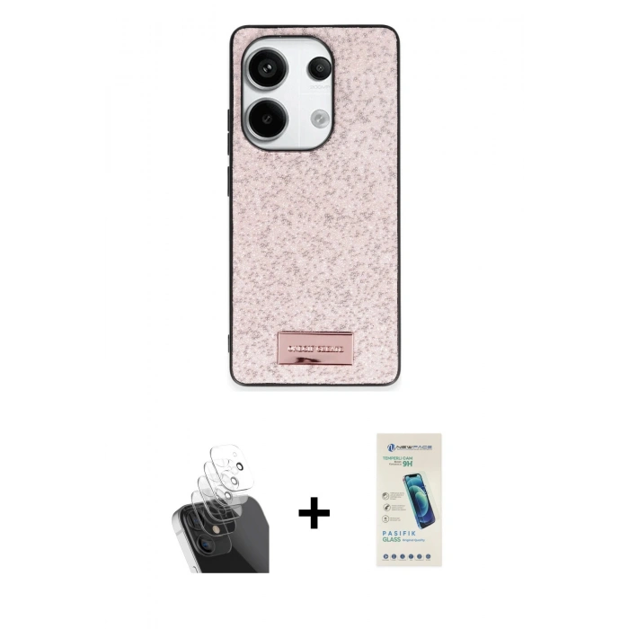 MARSİLYAN™- Redmi Note 13 Pro 4G Kılıf Vadi Klasik Serisi - Şeffaf Pasifik Cam Ekran Koruyucu + Kamera Lens Koruma Cam - SF