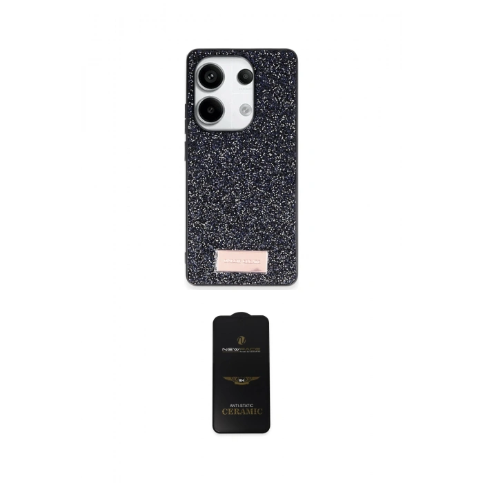 MARSİLYAN™- Redmi Note 13 Pro 4G Kılıf Vadi Klasik Serisi - Siyah 6D Antistatik Mat Seramik Hayalet Nano Ekran Koruyucu