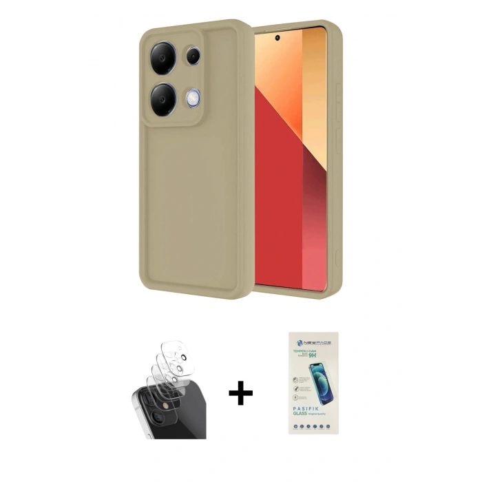 MARSİLYAN™- Redmi Note 13 Pro 4G Kılıf Yankı Yansıma Özel Seri - Şeffaf Pasifik Cam Ekran Koruyucu + Kamera Lens Koruma Cam - SF