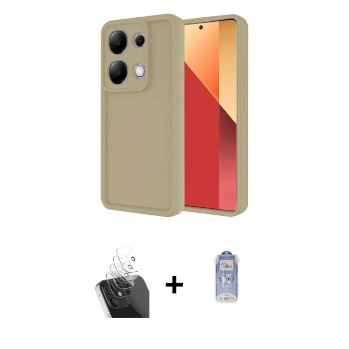 MARSİLYAN™- Redmi Note 13 Pro 4G Kılıf Yankı Yansıma Özel Seri - Siyah Joko Magic 5D Cam + Kamera Lens Koruma Cam - SF