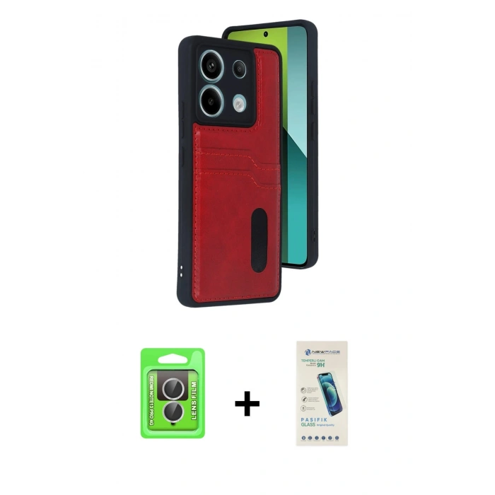 MARSİLYAN™- Redmi Note 13 Pro 4G Kılıf Yörünge Işık Serisi - Şeffaf Pasifik Cam Ekran Koruyucu + Raze Metal Kamera Lens - GS