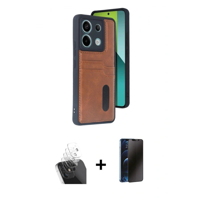 MARSİLYAN™- Redmi Note 13 Pro 4G Kılıf Yörünge Işık Serisi - Siyah 3D Antistatik Hayalet Cam Ekran Koruyucu + Kamera Lens Koruma Cam - SF