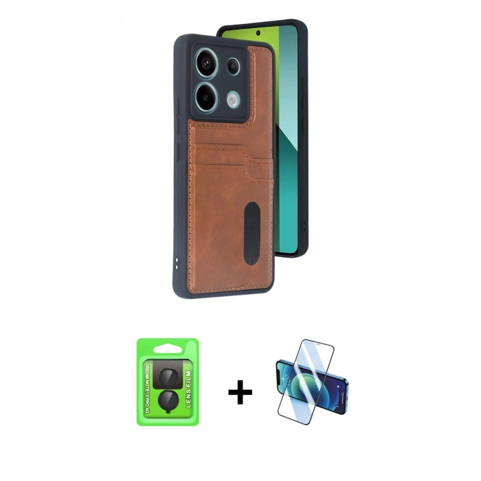 MARSİLYAN™- Redmi Note 13 Pro 4G Kılıf Yörünge Işık Serisi - Siyah 3D Antistatik Seramik Nano Ekran Koruyucu + Raze Metal Kamera Lens - SH