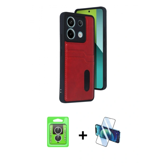 MARSİLYAN™- Redmi Note 13 Pro 4G Kılıf Yörünge Işık Serisi - Siyah 3D Antistatik Seramik Nano Ekran Koruyucu + Gümüş Raze Metal Kamera Lens