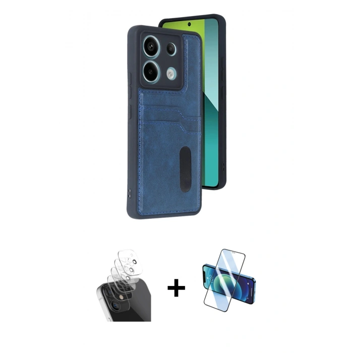 MARSİLYAN™- Redmi Note 13 Pro 4G Kılıf Yörünge Işık Serisi - Siyah 3D Antistatik Seramik Nano Ekran Koruyucu + Kamera Lens Koruma Cam - SF