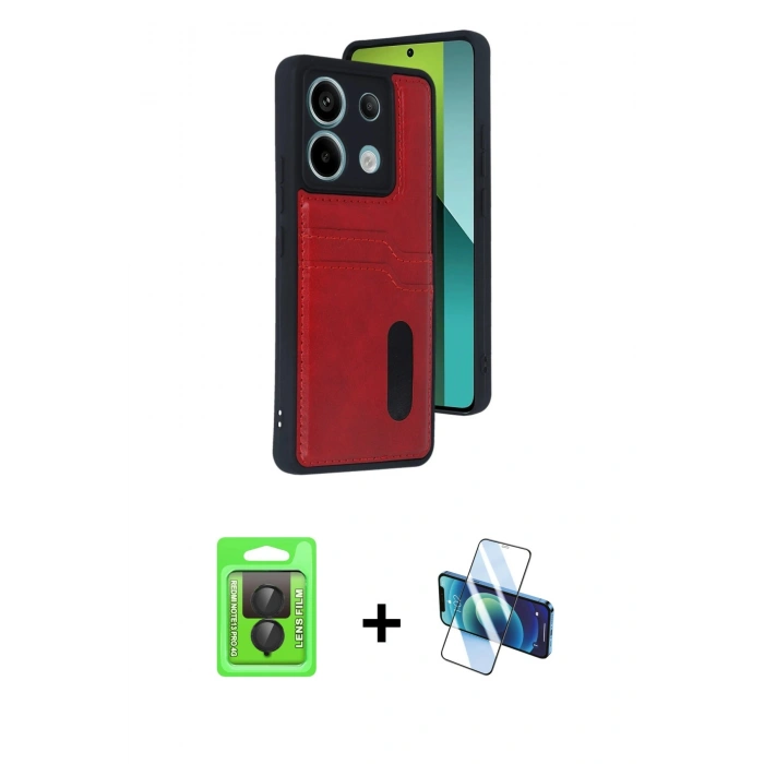 MARSİLYAN™- Redmi Note 13 Pro 4G Kılıf Yörünge Işık Serisi - Siyah 3D Antistatik Seramik Nano Ekran Koruyucu + Raze Metal Kamera Lens - SH