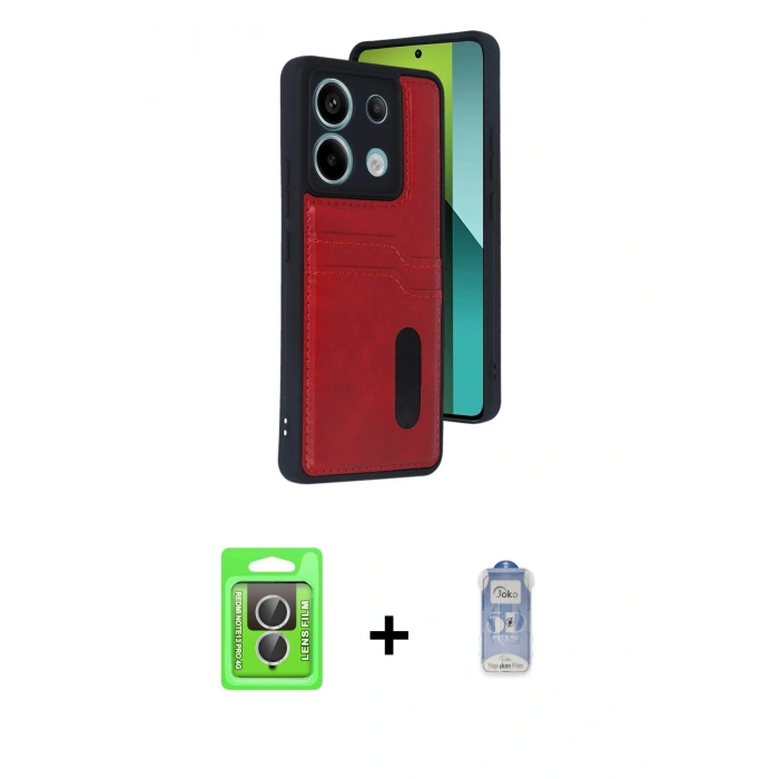 MARSİLYAN™- Redmi Note 13 Pro 4G Kılıf Yörünge Işık Serisi - Siyah Joko Magic 5D Cam + Raze Metal Kamera Lens - GS