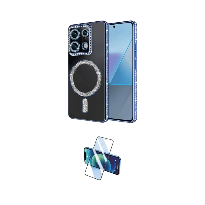MARSİLYAN™- Redmi Note 13 Pro 4G Kılıf Zirve Doku Prime - Siyah 3D Antistatik Seramik Nano Ekran Koruyucu