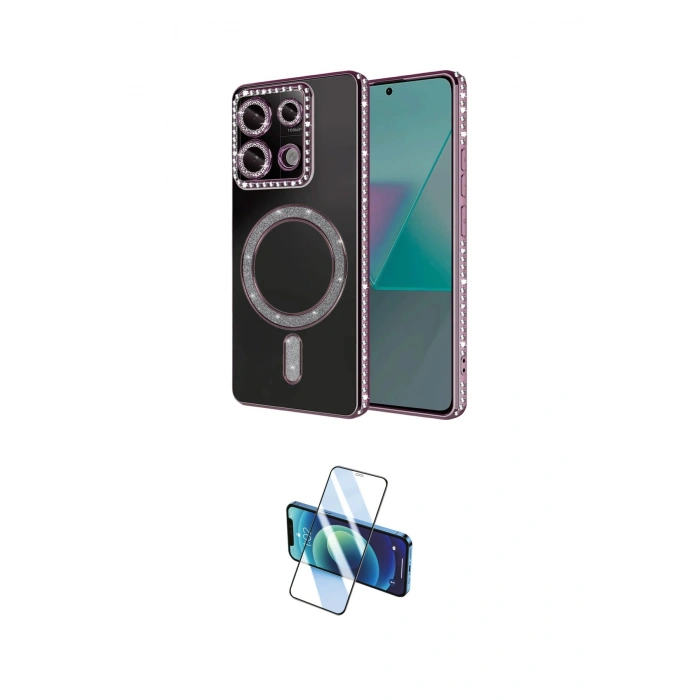 MARSİLYAN™- Redmi Note 13 Pro 4G Kılıf Zirve Doku Prime - Siyah 3D Antistatik Seramik Nano Ekran Koruyucu
