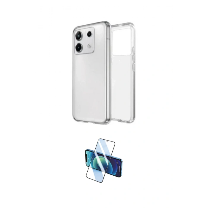 MARSİLYAN™- Redmi Note 13 Pro 4G Kılıf Zirve Doku - Siyah 3D Antistatik Seramik Nano Ekran Koruyucu