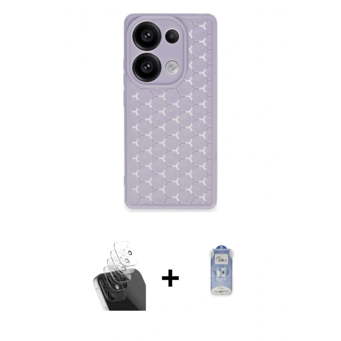 MARSİLYAN™- Redmi Note 13 Pro 4G Kılıf Zirve Form - Siyah Joko Magic 5D Cam + Kamera Lens Koruma Cam - SF