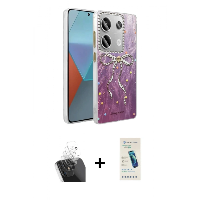 MARSİLYAN™- Redmi Note 13 Pro 4G Kılıf Zirve Modern Prime - Şeffaf Pasifik Cam Ekran Koruyucu + Kamera Lens Koruma Cam - SF