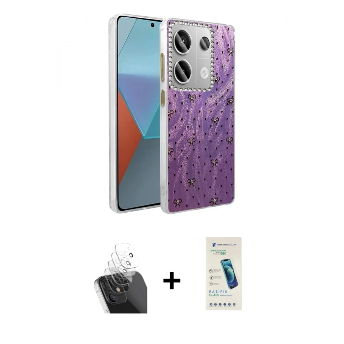 MARSİLYAN™- Redmi Note 13 Pro 4G Kılıf Zirve Modern Prime - Şeffaf Pasifik Cam Ekran Koruyucu + Kamera Lens Koruma Cam - SF