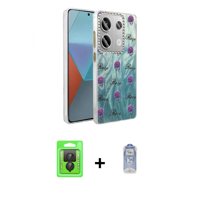 MARSİLYAN™- Redmi Note 13 Pro 4G Kılıf Zirve Modern Prime - Siyah Joko Magic 5D Cam + Raze Metal Kamera Lens - SH