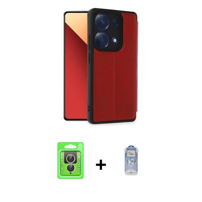 MARSİLYAN™- Redmi Note 13 Pro 4G Kılıf Zirve Yansıma Serisi - Siyah Joko Magic 5D Cam + Raze Metal Kamera Lens - GS