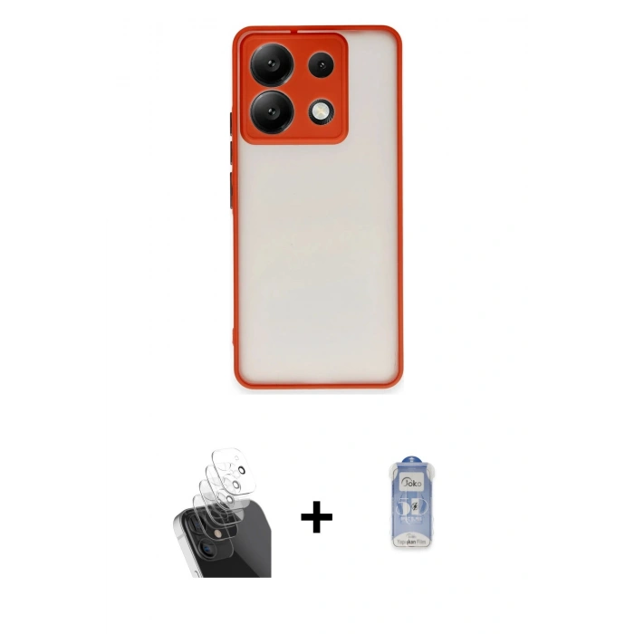 MARSİLYAN™- Redmi Note 13 Pro 5G Kılıf Ahenk Çizgi Serisi - Siyah Joko Magic 5D Cam + Kamera Lens Koruma Cam - SF