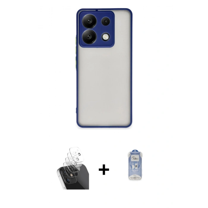 MARSİLYAN™- Redmi Note 13 Pro 5G Kılıf Ahenk Çizgi Serisi - Siyah Joko Magic 5D Cam + Kamera Lens Koruma Cam - SF