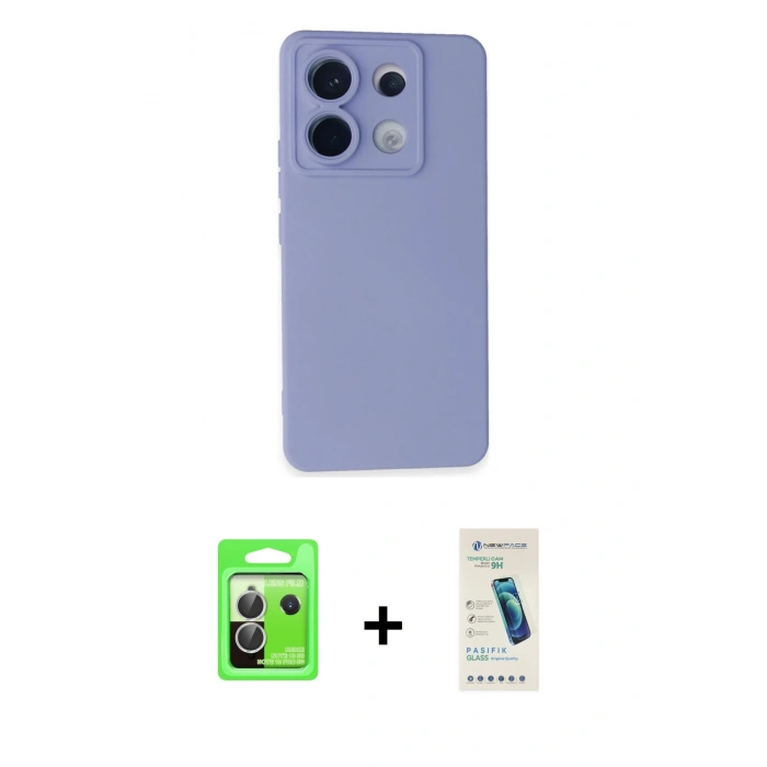MARSİLYAN™- Redmi Note 13 Pro 5G Kılıf Ahenk Serisi - Şeffaf Pasifik Cam Ekran Koruyucu + Raze Metal Kamera Lens - GS