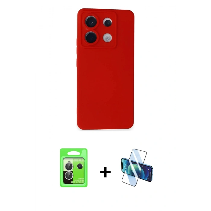 MARSİLYAN™- Redmi Note 13 Pro 5G Kılıf Ahenk Serisi - Siyah 3D Antistatik Seramik Nano Ekran Koruyucu + Raze Metal Kamera Lens - GS