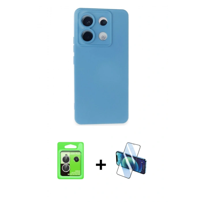 MARSİLYAN™- Redmi Note 13 Pro 5G Kılıf Ahenk Serisi - Siyah 3D Antistatik Seramik Nano Ekran Koruyucu + Raze Metal Kamera Lens - GS