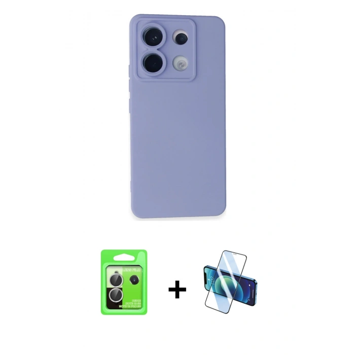 MARSİLYAN™- Redmi Note 13 Pro 5G Kılıf Ahenk Serisi - Siyah 3D Antistatik Seramik Nano Ekran Koruyucu + Raze Metal Kamera Lens - GS