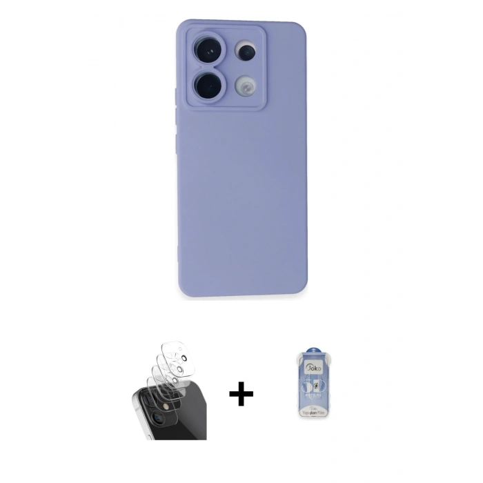 MARSİLYAN™- Redmi Note 13 Pro 5G Kılıf Ahenk Serisi - Siyah Joko Magic 5D Cam + Kamera Lens Koruma Cam - SF