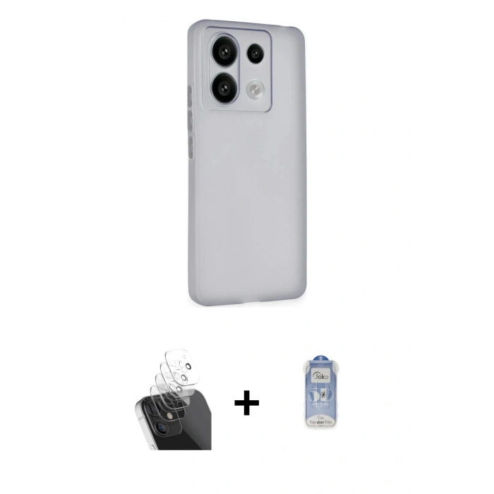 MARSİLYAN™- Redmi Note 13 Pro 5G Kılıf Atlas Minimal Prime - Siyah Joko Magic 5D Cam + Kamera Lens Koruma Cam - SF
