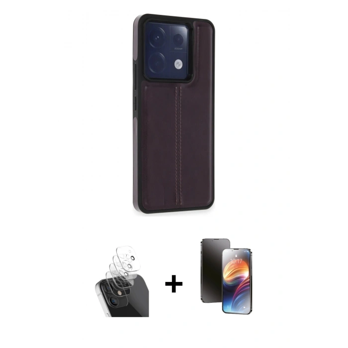 MARSİLYAN™- Redmi Note 13 Pro 5G Kılıf Çekirdek Klasik - Siyah 3D Antistatik Mat Seramik Nano Ekran Koruyucu + Kamera Lens Koruma Cam - SF