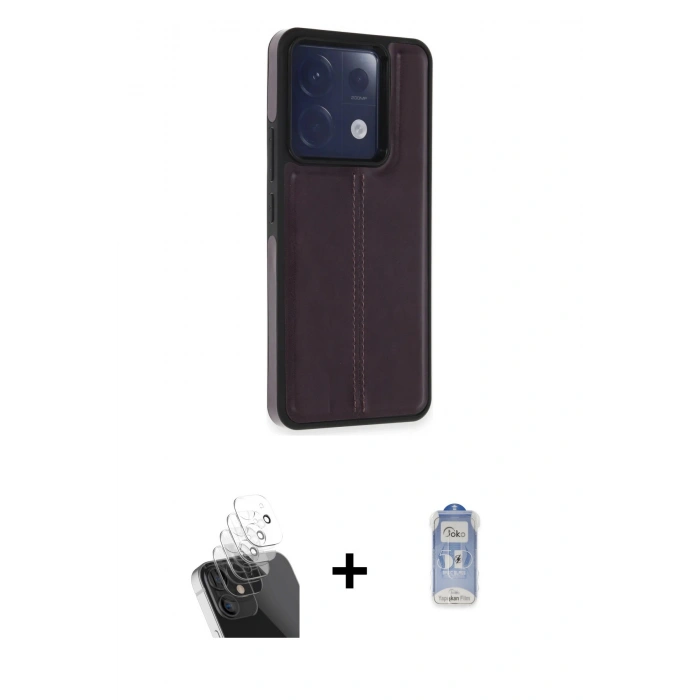 MARSİLYAN™- Redmi Note 13 Pro 5G Kılıf Çekirdek Klasik - Siyah Joko Magic 5D Cam + Kamera Lens Koruma Cam - SF