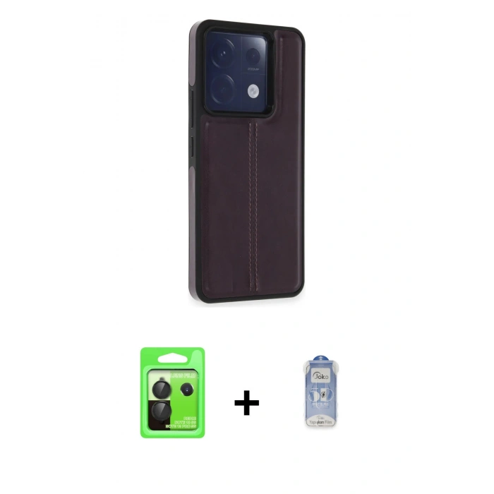 MARSİLYAN™- Redmi Note 13 Pro 5G Kılıf Çekirdek Klasik - Siyah Joko Magic 5D Cam + Raze Metal Kamera Lens - SH