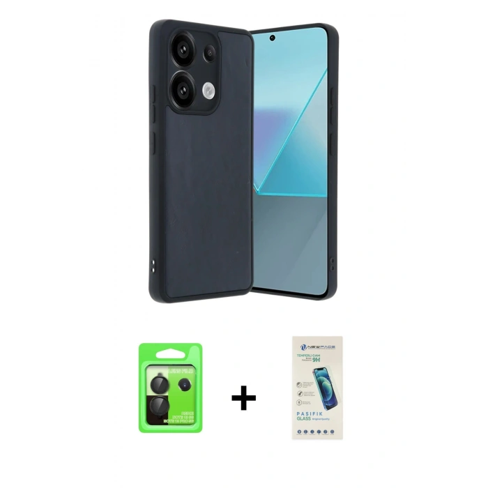 MARSİLYAN™- Redmi Note 13 Pro 5G Kılıf Kıvılcım Işık Serisi - Şeffaf Pasifik Cam Ekran Koruyucu + Raze Metal Kamera Lens - SH
