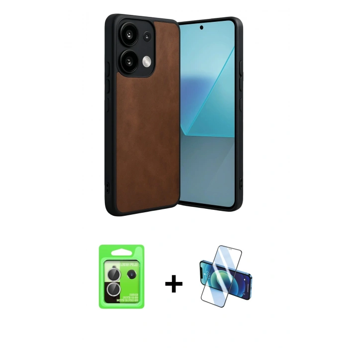MARSİLYAN™- Redmi Note 13 Pro 5G Kılıf Kıvılcım Işık Serisi - Siyah 3D Antistatik Cam Ekran Koruyucu + Raze Metal Kamera Lens - GS