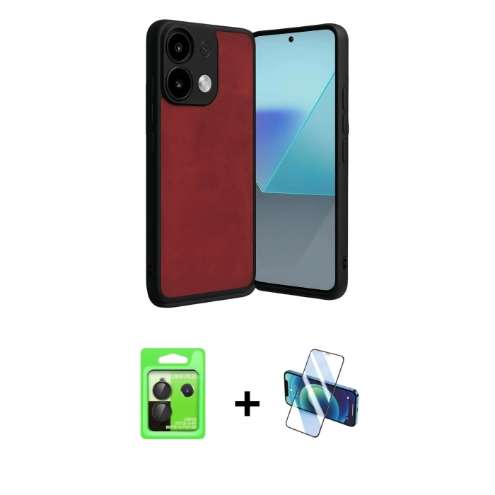 MARSİLYAN™- Redmi Note 13 Pro 5G Kılıf Kıvılcım Işık Serisi - Siyah 3D Antistatik Cam Ekran Koruyucu + Raze Metal Kamera Lens - SH