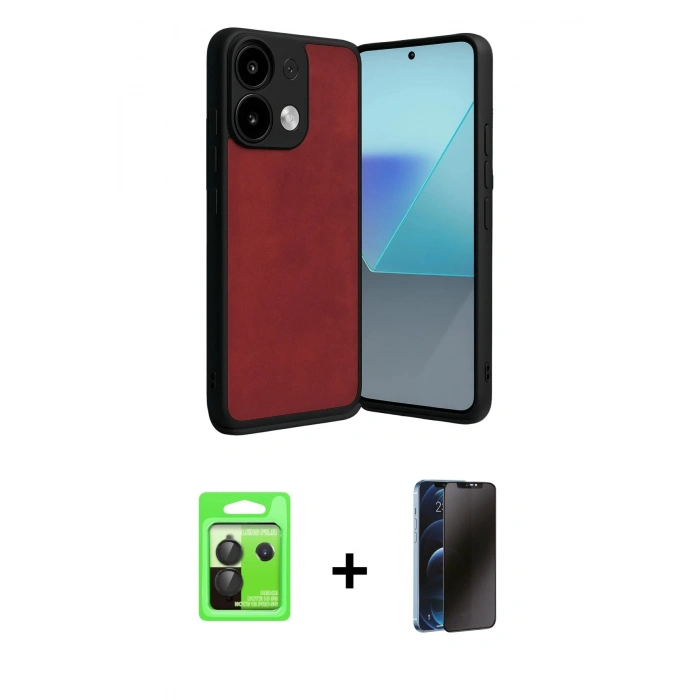 MARSİLYAN™- Redmi Note 13 Pro 5G Kılıf Kıvılcım Işık Serisi - Siyah 3D Antistatik Hayalet Cam Ekran Koruyucu + Raze Metal Kamera Lens - SH
