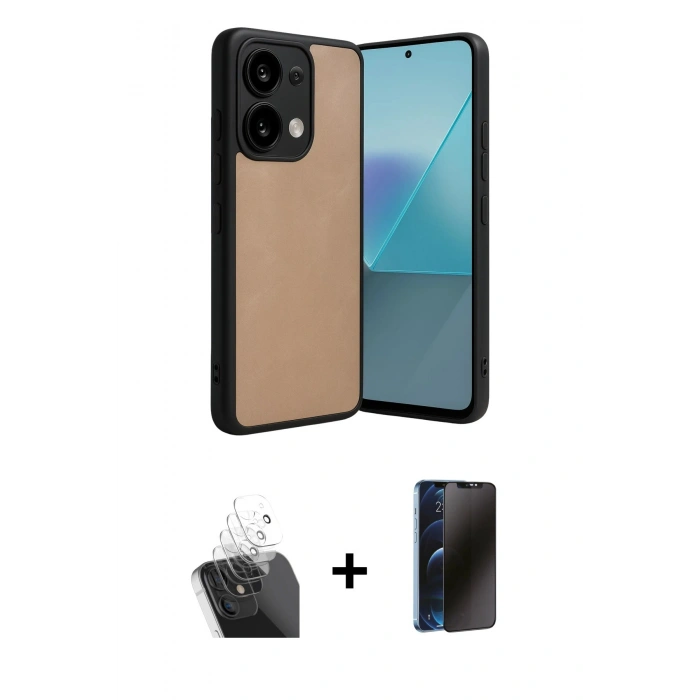 MARSİLYAN™- Redmi Note 13 Pro 5G Kılıf Kıvılcım Işık Serisi - Siyah 3D Antistatik Hayalet Cam Ekran Koruyucu + Kamera Lens Koruma Cam - SF